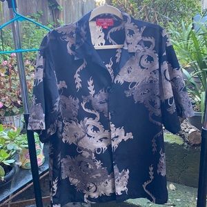 JNCO JEANS lightweight short sleeve button down dragon blouse